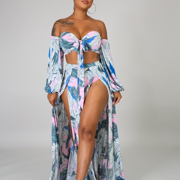 Floral Maxi Two Piece Set - Picture 1 of 4